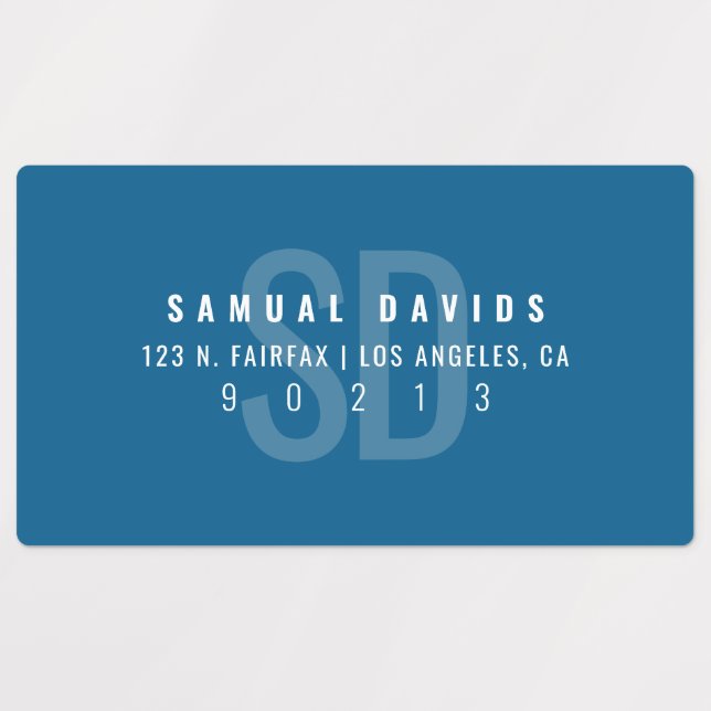 Waterproof Modern Bold Blue Address (Design 1)
