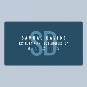 Waterproof Modern Bold Blue Address