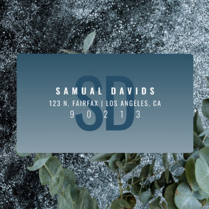 Waterproof Modern Bold Blue Ombre Address