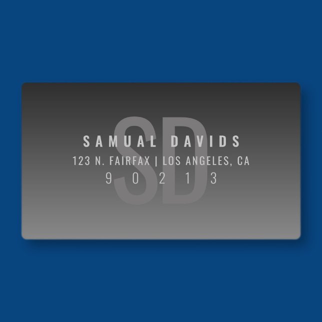 Waterproof Modern Bold Dark Grey Ombre Address (Creator Uploaded)