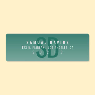 Waterproof Modern Bold Green Ombre Address