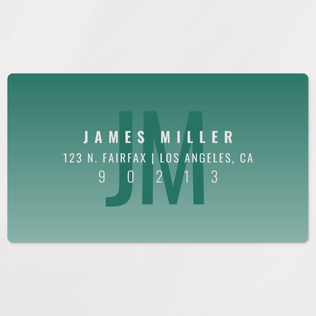 Waterproof Modern Bold Green Ombre Address (Design 1)