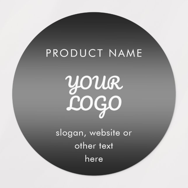 Waterproof Modern Logo & Text  Black Grey Gradient (Design 1)