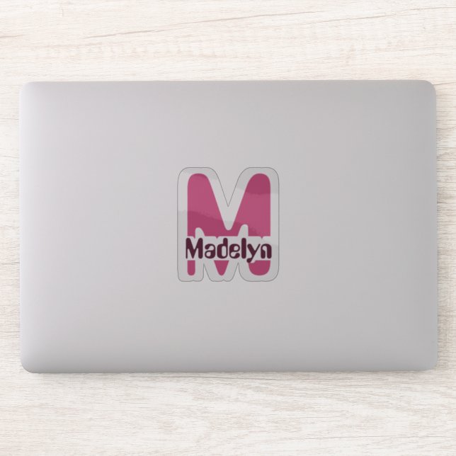 Waterproof Pink Girly Monogram Name Window Laptop (Computer)