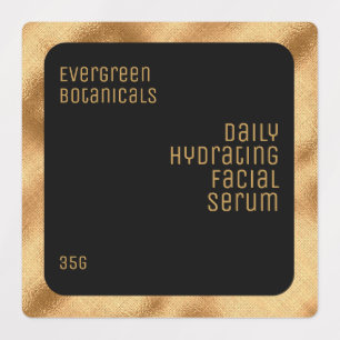 waterproof product label - black and gold
