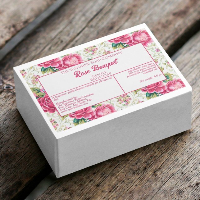 Waterproof Roses Soap Packaging Label (Creator Uploaded)