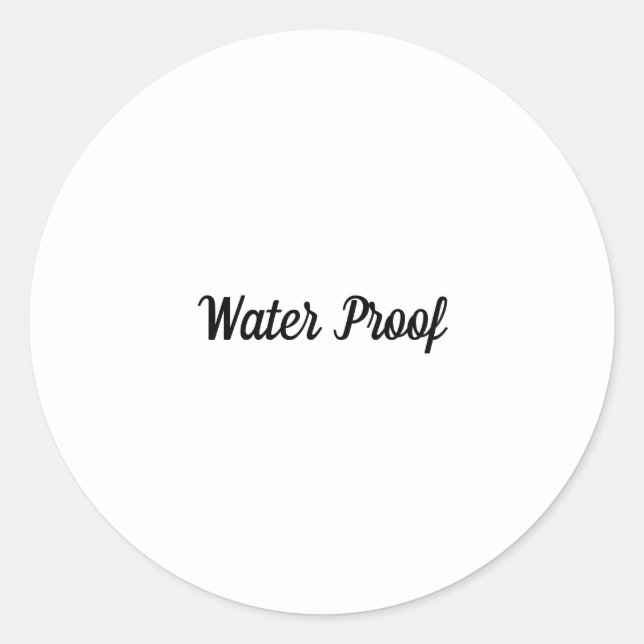 Waterproof Splash Free Black White Package Label (Front)