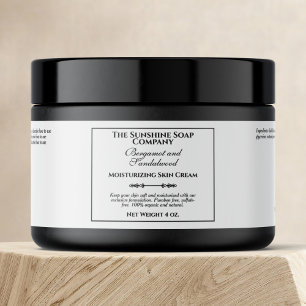 Waterproof Vintage Style White Cosmetics Jar Label