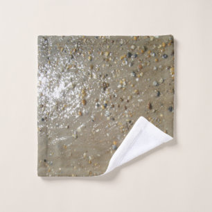 Water's Edge Stones Shells Beach Ocean Sand Summer Wash Cloth