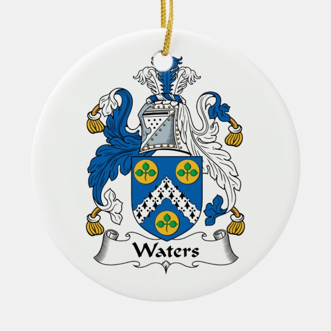 Waters Family Crest Ceramic Ornament (Front)