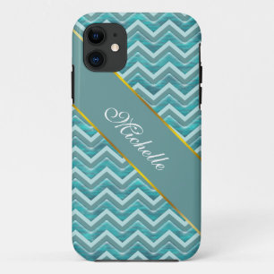 Waters Glitter Chevron Pattern iPhone 11 Case