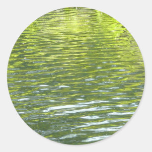 Waters of Oak Creek Yellow and Green Nature Photo Classic Round Sticker