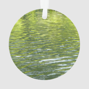 Waters of Oak Creek Yellow and Green Nature Photo Ornament