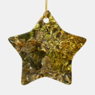 Waters of the Kaweah River Abstract Nature Ceramic Ornament