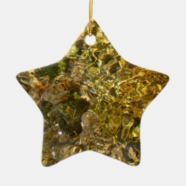 Waters of the Kaweah River Abstract Nature Ceramic Ornament (Front)