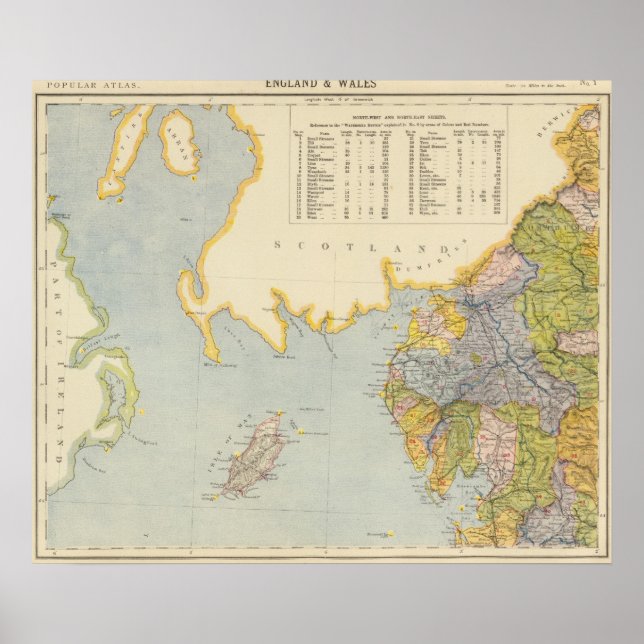 Watershed map England, Wales 1 Poster (Front)