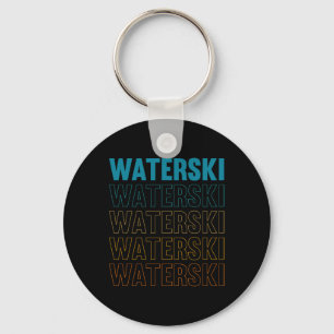 Waterski Retro Extreme Sports Vintage Water Skiing Keychain