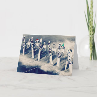 Waterskiiers bringing holiday cheer! card