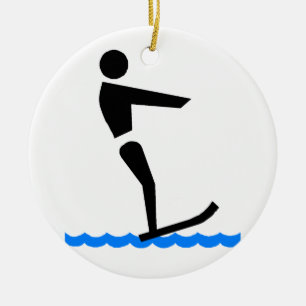 Waterskiing Ceramic Ornament