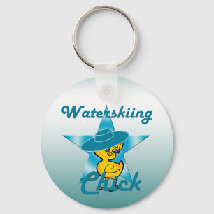 Waterskiing Chick #7 Keychain