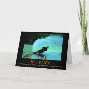 Waterskiing motivational card (colourful)