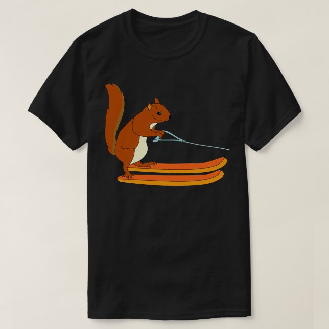 Waterskiing Ski Squirrel Freestyle Gift Animal  T-Shirt (Design Front)