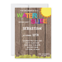 Waterslide Birthday Party Invitation