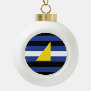 Watersports Pride Flag Ceramic Ball Christmas Ornament