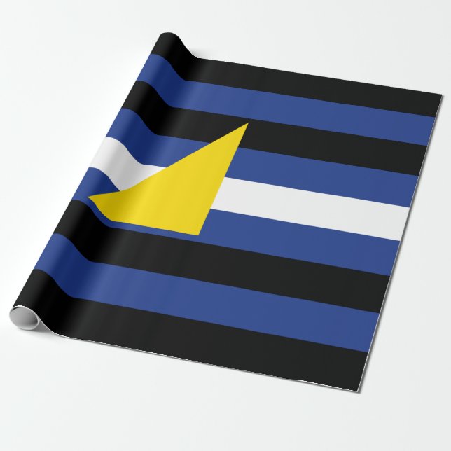 Watersports Pride Flag Wrapping Paper (Unrolled)