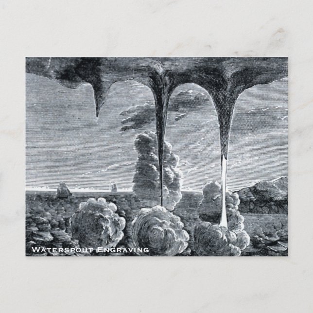 Waterspout Engraving Postcard (Front)