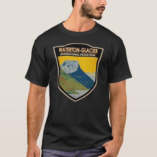 Waterton-Glacier International Peace Park Vintage T-Shirt (Front)