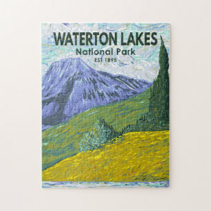 Waterton Lakes National Park Canada Travel Vintage Jigsaw Puzzle