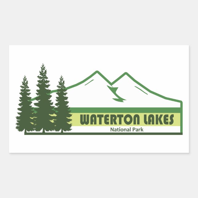 Waterton Lakes National Park Green Stripes Sticker (Front)