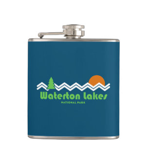 Waterton Lakes National Park Retro Hip Flask