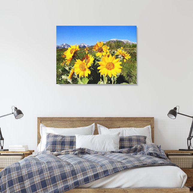 Waterton Lakes National Park Wildflowers Canvas Print (Insitu(Bedroom))