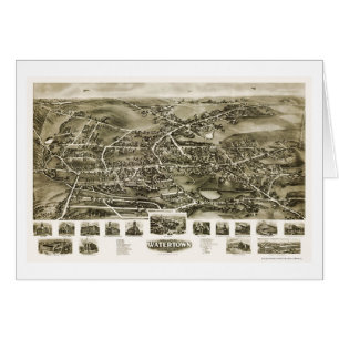 Watertown, carte panoramique de CT - 1918