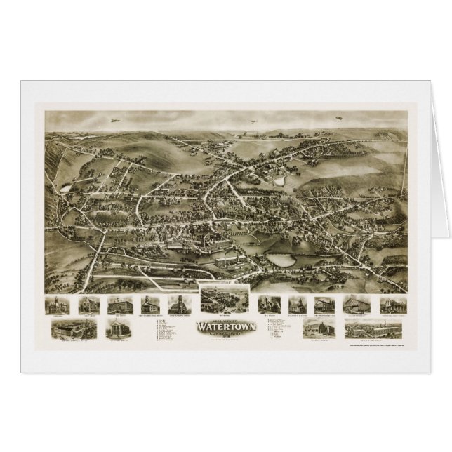 Watertown, CT Panoramic Map - 1918 (Front Horizontal)