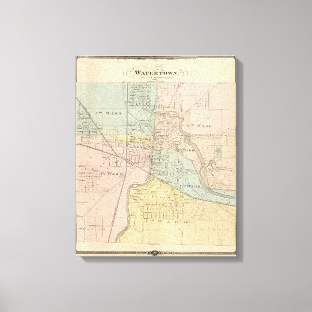 Watertown, Dodge & Jefferson cos Canvas Print (Front)