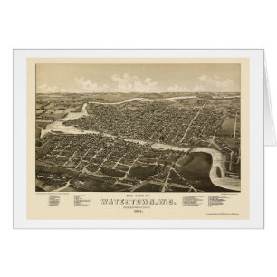 Watertown, WI Panoramic Map - 1885