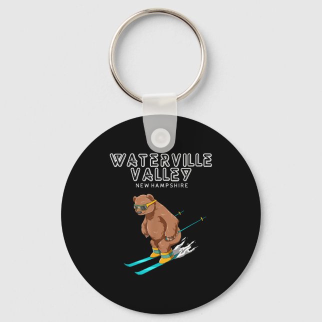 Waterville Valley New Hampshire - Funny Ski Grizzl Keychain (Front)