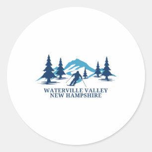Waterville Valley New Hampshire Ski Resort Skiing Classic Round Sticker