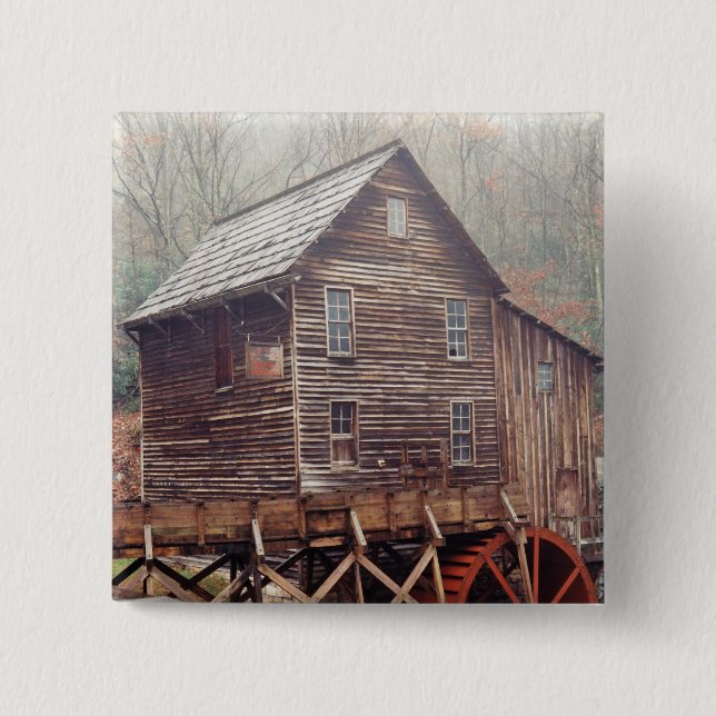Waterwheel 2 Inch Square Button (Front)