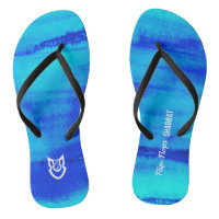 Watery Blues Flip-Flops Shabbat