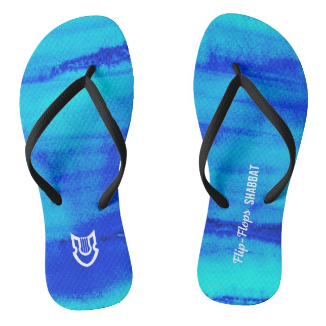 Watery Blues Flip-Flops Shabbat Flip Flops (Footbed)