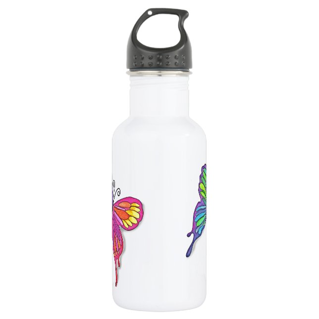 Watery  Butterfly 532 Ml Water Bottle (Front)