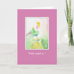 Watery Watercolor Parrot Dinner Invite Card