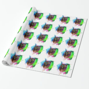 Watery Wood Owl Wrapping Paper