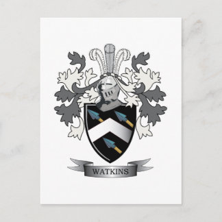 Watkins Family Crest Coat of Arms Postcard