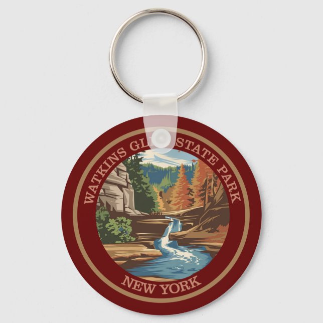 Watkins Glen State Park, New York. Colour Keychain (Front)