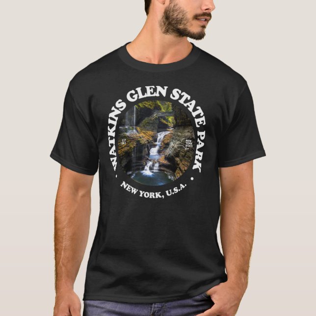 Watkins Glen State Park NY Camping Fishing Hiking  T-Shirt (Front)